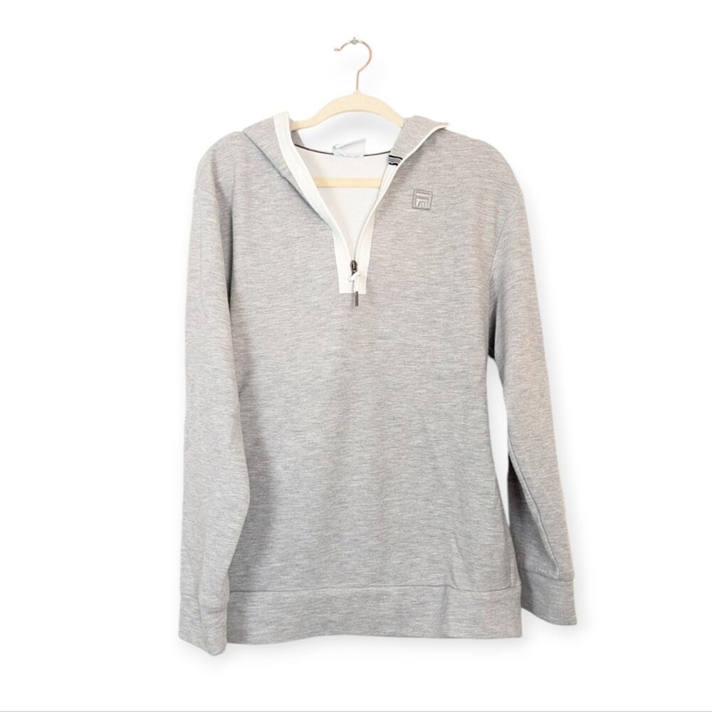 FILA Bandier Hoodie M Light Gray Pullover Athletic Streetwear Casual
